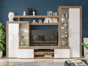 СТАС Гостиная (МДФ) Белый глянец/дуб сонома в Лесном - lesnoy.mebel24.online | фото 3