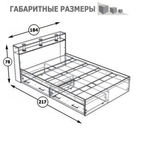 Камелия Кровать с ящиками 1800, цвет венге/дуб лоредо, ШхГхВ 183,5х217х78,2 см., сп.м. 1800х2000 мм., без матраса, основание есть в Лесном - lesnoy.mebel24.online | фото 6