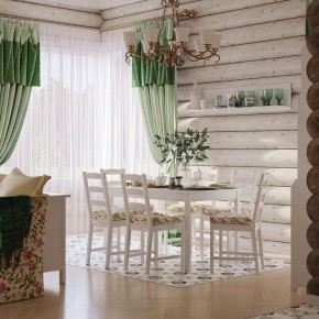 Комлект Вествик обеденный стол и четыре стула, массив сосны, цвет белый в Лесном - lesnoy.mebel24.online | фото 1