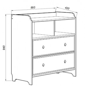 Комод 02 Вествик с двумя ящиками, массив сосны, цвет белый в Лесном - lesnoy.mebel24.online | фото 3