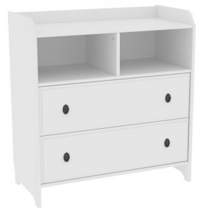 Комод 02 Вествик с двумя ящиками, массив сосны, цвет белый в Лесном - lesnoy.mebel24.online | фото