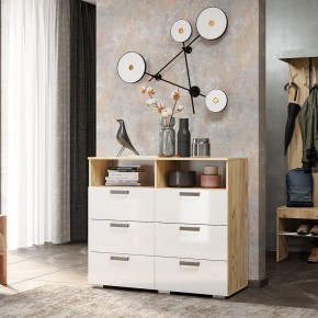 Комод Азаро (Крафт/Белый глянец) в Лесном - lesnoy.mebel24.online | фото 3