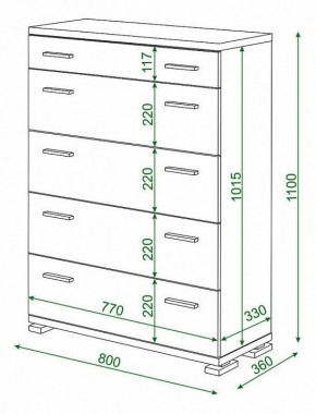 Комод Домино КМ-1 в Лесном - lesnoy.mebel24.online | фото 3