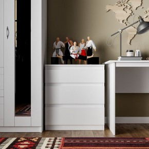 Комод КАСТОР с тремя ящиками, цвет белый в Лесном - lesnoy.mebel24.online | фото 3