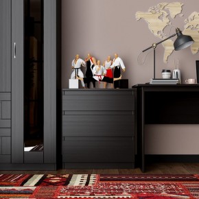 Комод КАСТОР с тремя ящиками, цвет Дуб Венге в Лесном - lesnoy.mebel24.online | фото 3