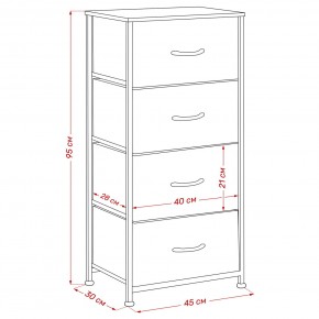 Комод Leset Линкс 4 ящ. (к/з), Каркас Белый, ящики Белые в Лесном - lesnoy.mebel24.online | фото 8