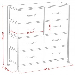 Комод Leset Линкс 8 ящ. (к/з), Каркас Белый, ящики Белые в Лесном - lesnoy.mebel24.online | фото 8