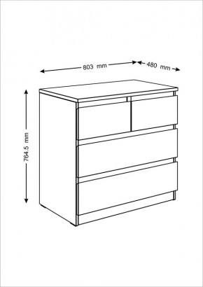 Комод МАЛЬТА с четырьмя выдвижными ящиками, цвет белый в Лесном - lesnoy.mebel24.online | фото 2