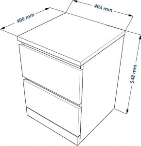 Комод Варма 2 с двумя выдвижными ящиками, цвет белый в Лесном - lesnoy.mebel24.online | фото 3