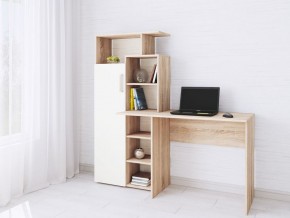 Компьютерный Стол Квартет-7 Дуб сонома/Белый в Лесном - lesnoy.mebel24.online | фото