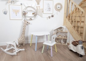 Комплект детский стол ОБЛАЧКО и стул КОРОНА ROLTI Baby (белая столешница/белое сиденье/цветные ножки) в Лесном - lesnoy.mebel24.online | фото 2