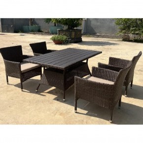 Комплект мебели из иск. ротанга AM-196B/T196 Brown 4Pcs (4+1) в Лесном - lesnoy.mebel24.online | фото 3