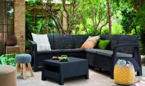 Комплект мебели угловой Корфу Релакс Сет (CORFU II RELAX SET) графит в Лесном - lesnoy.mebel24.online | фото 3