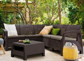 Комплект мебели угловой Корфу Релакс Сет (CORFU II RELAX SET) коричневый в Лесном - lesnoy.mebel24.online | фото 1