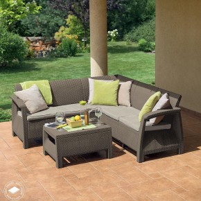 Комплект мебели угловой Корфу Релакс Сет (CORFU II RELAX SET) коричневый в Лесном - lesnoy.mebel24.online | фото 4