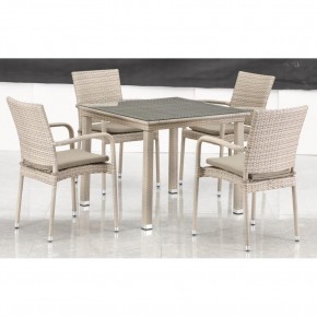 Комплект плетеной мебели T256C/Y376C-W85 Latte (4+1) + подушки на стульях в Лесном - lesnoy.mebel24.online | фото 3
