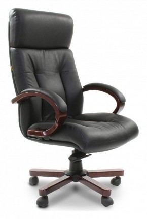 Кресло для руководителя Chairman 421 черный/орех темный, черный в Лесном - lesnoy.mebel24.online | фото