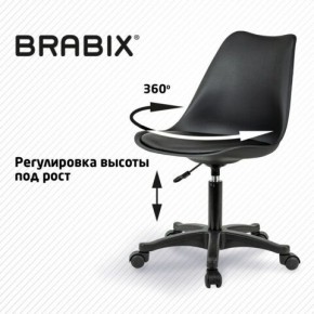 Кресло стул BRABIX "Eames MG-310 PL", пластик черный, экокожа черная, 532927 в Лесном - lesnoy.mebel24.online | фото 3