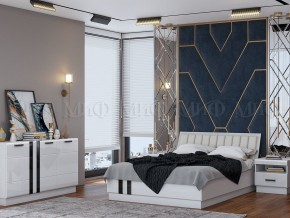 МАГНОЛИЯ Кровать 1600 с ортопедом (Белый глянец/белый) в Лесном - lesnoy.mebel24.online | фото 2
