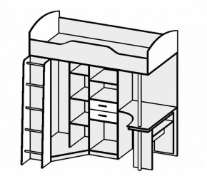 Кровать-чердак Бриз-1 УНИ (Белый глянец/Бетон светлый) в Лесном - lesnoy.mebel24.online | фото 2