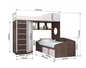 Кровать-чердак Кадет 2 с металлической лестницей в Лесном - lesnoy.mebel24.online | фото 2