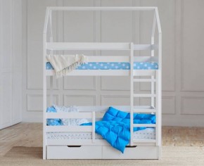 Кровать-домик двухъярусная 80*160 Белый в Лесном - lesnoy.mebel24.online | фото 5