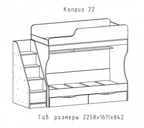 КАПРИЗ-22 Кровать двухъярусная 800 настил ЛДСП в Лесном - lesnoy.mebel24.online | фото 2