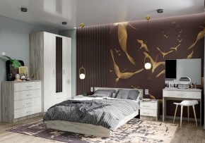 Кровать Гармония КР-602 1400 Дуб крафт серый/Дуб крафт белый в Лесном - lesnoy.mebel24.online | фото 2
