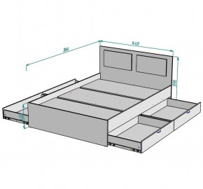 Кровать Ольга L35 (1400) 4 ящика в Лесном - lesnoy.mebel24.online | фото 2