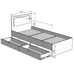 Кровать Ольга L48 (900) 2 ящика в Лесном - lesnoy.mebel24.online | фото 2