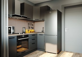 Кухня угловая Антрацит 2200х1000 (Стол. 38мм) в Лесном - lesnoy.mebel24.online | фото 1