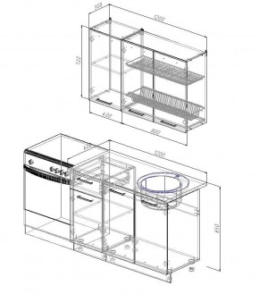 Кухонный гарнитур Антрацит 1200 (Стол. 26мм) в Лесном - lesnoy.mebel24.online | фото 2