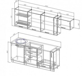 Кухонный гарнитур Антрацит 2550 (Стол. 38мм) в Лесном - lesnoy.mebel24.online | фото 3