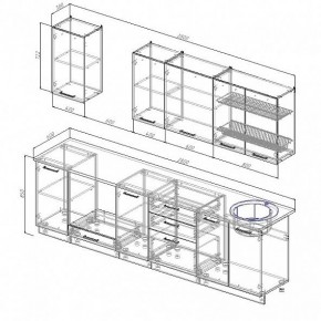 Кухонный гарнитур Антрацит 2800 (Стол. 38мм) в Лесном - lesnoy.mebel24.online | фото 3