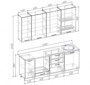 Кухонный гарнитур Дели 2200 (Стол. 26мм) в Лесном - lesnoy.mebel24.online | фото 2