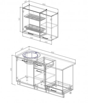 Кухонный гарнитур Лофт 1600 (Стол. 38мм) в Лесном - lesnoy.mebel24.online | фото 2
