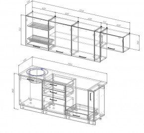 Кухонный гарнитур Лофт 2550 (Стол. 38мм) в Лесном - lesnoy.mebel24.online | фото 2