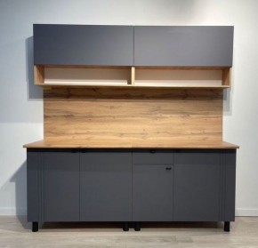 Кухонный гарнитур «Монако» 2.0 м Серия 2 МДФ с фрезеровкой (Дуб Золотой/Графит) в Лесном - lesnoy.mebel24.online | фото 3