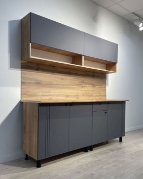 Кухонный гарнитур «Монако» 2.0 м Серия 2 МДФ с фрезеровкой (Дуб Золотой/Графит) в Лесном - lesnoy.mebel24.online | фото 4