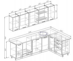 Кухонный гарнитур угловой Антрацит 2600х1600 (Стол. 38мм) в Лесном - lesnoy.mebel24.online | фото 2