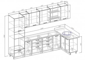 Кухонный гарнитур угловой Антрацит 3200х1400 (Стол. 26мм) в Лесном - lesnoy.mebel24.online | фото 2