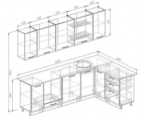 Кухонный гарнитур угловой Графика 2600х1600 (Стол. 38мм) в Лесном - lesnoy.mebel24.online | фото 2