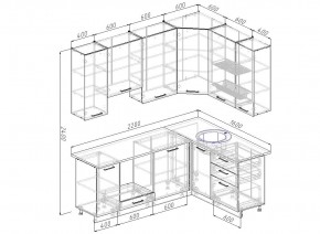 Кухонный гарнитур угловой Крафт 2200*1600 (Стол. 26мм) в Лесном - lesnoy.mebel24.online | фото 2