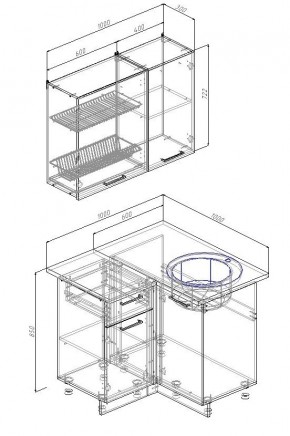 Кухонный гарнитур угловой Вегас 1000*1000 (Стол. 38мм) в Лесном - lesnoy.mebel24.online | фото 2