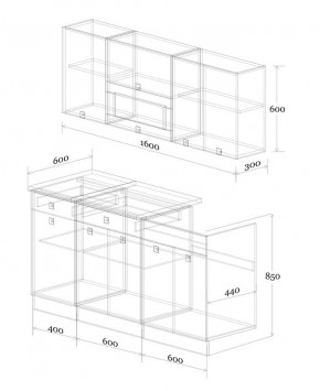 Кухонный гарнитур Виола 1600 (Венге/Дуб Сонома/Дуб Юкон) в Лесном - lesnoy.mebel24.online | фото 2