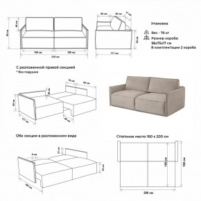 Комплект мягкой мебели 318+319 (диван+модуль) в Лесном - lesnoy.mebel24.online | фото 2