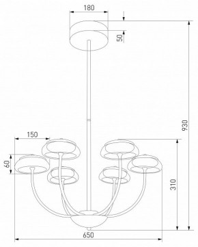 Люстра на штанге Eurosvet Fungo 50388 LED черный в Лесном - lesnoy.mebel24.online | фото 4