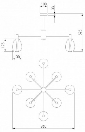 Люстра на штанге Eurosvet Magma 60175/8 латунь в Лесном - lesnoy.mebel24.online | фото 3