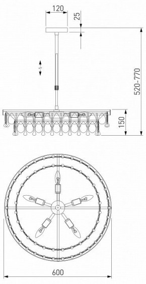 Люстра на штанге Eurosvet Sophie 60165/6 латунь в Лесном - lesnoy.mebel24.online | фото 3