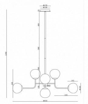 Люстра на штанге Maytoni Erich MOD221-PL-08-G в Лесном - lesnoy.mebel24.online | фото 6